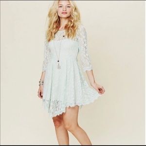 Free People Floral Mesh Lace Dress
